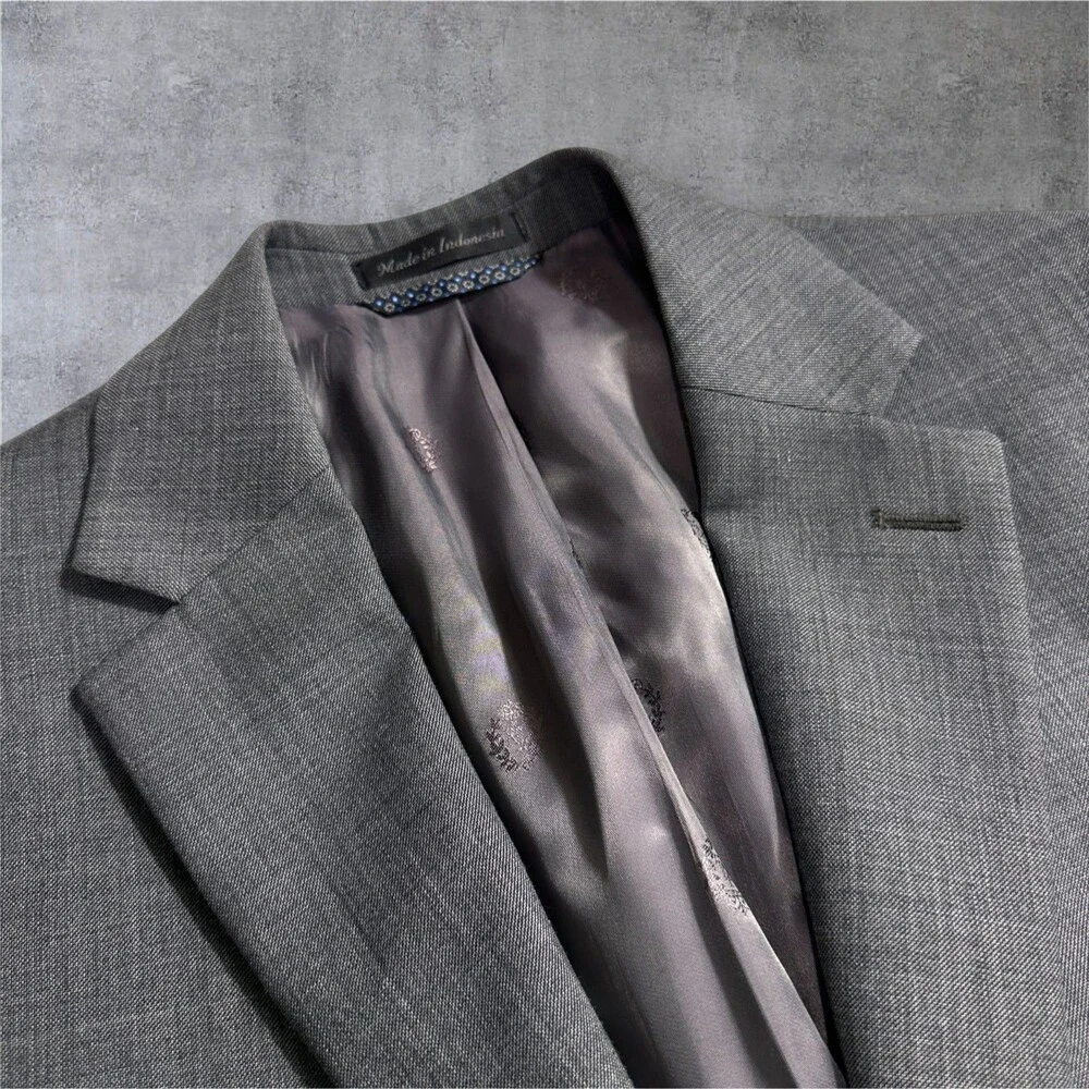 $ 395 RALPH LAUREN Men's Blazer Sport Coat Two Button Jacket 40R Gray Wool